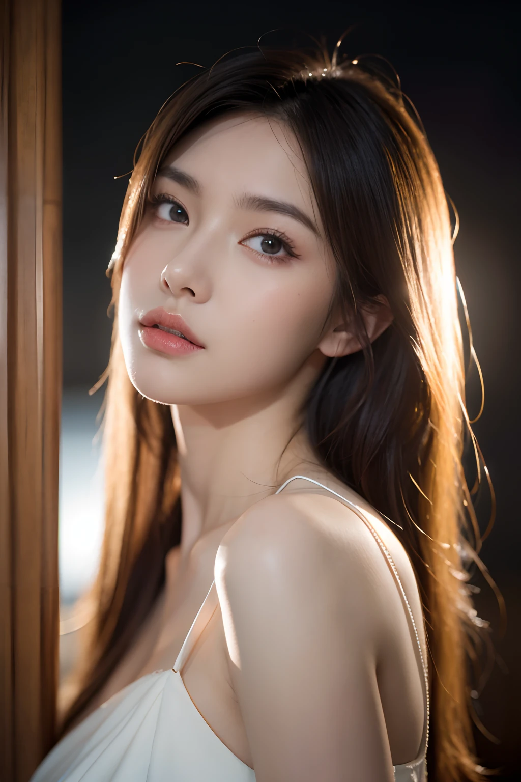 anime-brunnya,a beautiful cute supermodel, long shot,looking at viewer, portrait, photography, detailed skin, realistic, photo-realistic, 8k, highly detailed, full length frame, High detail RAW color art, piercing, diffused soft lighting, shallow depth of field, sharp focus, hyperrealism, cinematic lighting，shot on a Sony mirrorless camera