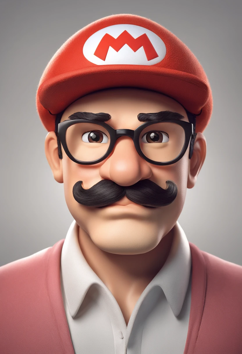 A close up of a man with a mustache and glasses - SeaArt AI