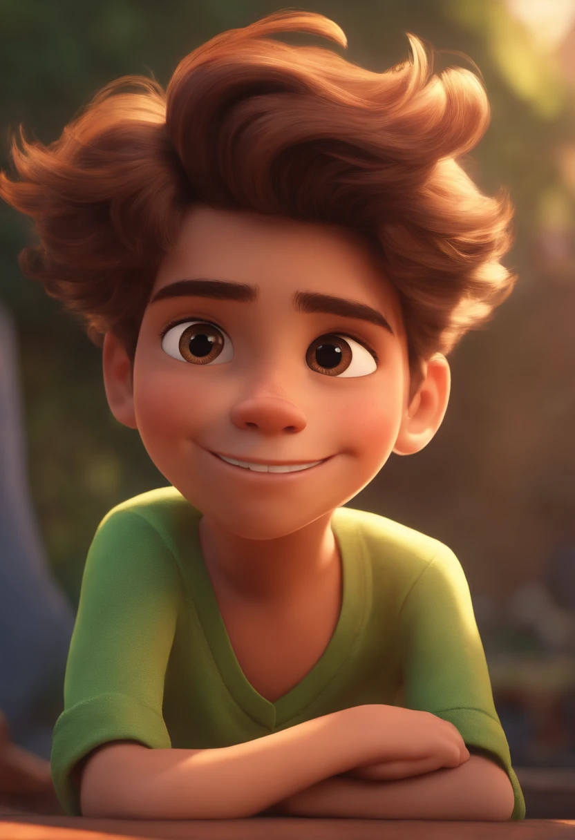 Image of a boy for a story in a YouTube video in Pixar format, He's the