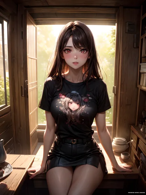 ribs, cute, highly detailed, small breasts,  masterpiece, best quality, nsfw, ultra detailed, artistic shadows, light rays, raytracing, 4k, tea red eyes, insanely detailed, bloom, (dynamic angle, highest quality, Alessandro Casagrande, Greg Rutkowski, Sall...