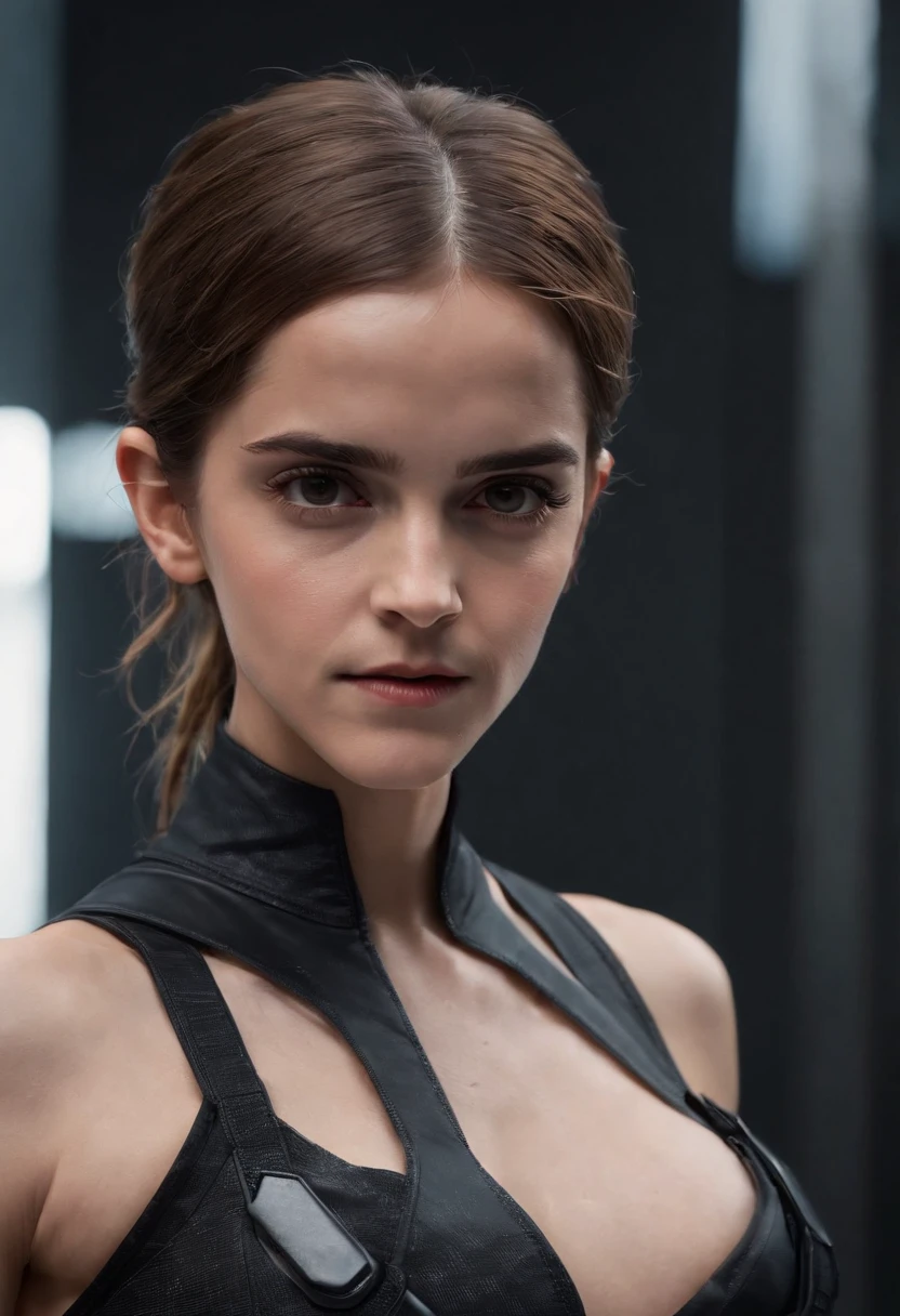 ((melhor qualidade)), ((obra-prima)), (detalhado: 1.4), 3d, ((Emma Watson)) como uma linda mulher cyberpunk, (((corpo inteiro))), (Techpunk mask:1.2), corpo esguio, Kung-Fu, cabelo preto, olhos negros, transparente, corpo brilhante, ninja ciborgue, ((Action Pose)), ::style futurista cyberpunk, Estilo realista,  HDR (high dynamic range), ray tracing, NVIDIA RTX, Super-Resolution, irreal 5, Subsurface dispersão, Textura PBR, Post-processing, anisotropic filtering, profundidade de campo, Maximum clarity and sharpness, texturas multicamadas, Albedo e mapas Speculares, surface shading, Accurate simulation of light-material interaction, perfectly proportions, octan render, Two-tone lighting, Abertura ampla, ISO baixo, White balance, 8k ::n_style pintura digital, deformed parts, rosto deformado, ((rosto feio)), ((deformed hands)),