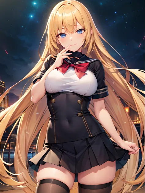 (Front Focus),(In the Dark:1.6), (masutepiece, of the highest quality, best, Official art, Beautiful and aesthetic:1.2), tachi-e, game cg, Highly detailed and realistic CG, Colorful, Masterpiece, Best Quality, jewel-like eyes, 1girl, solo, blonde hair, ver...