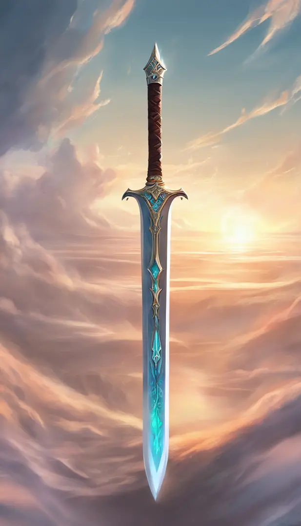 A large, legendary sword with airy details