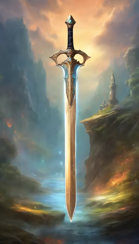 A large, Powerful, legendary sword with many details