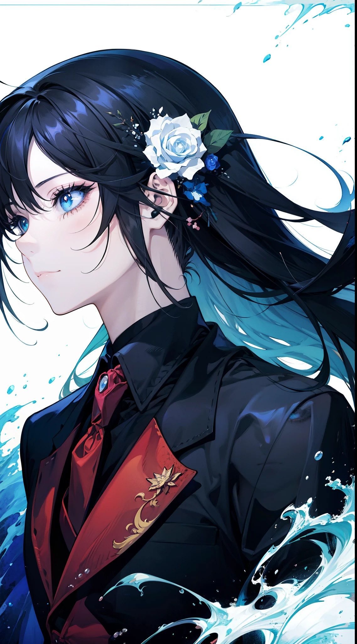 anime - style image of a girl in a black jacket and красный tie, красивая аниме  поза, аниме красивая девушка, аниме портрет красивой девушки, женский стиль  аниме - SeaArt AI