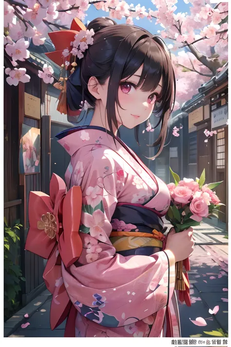 ((masterpiece1.5)),hyper quality, Hyper Detailed,Perfect drawing,1girl in,((Bigger breasts)),kawaii ,With smiling eyes,(((Beautiful kimono))),(((Luxury kimono)))、(Beautiful embroidery),。.。.3D Photography,16K illustrations,((clearface)),Hi-Res,nice backgrou...
