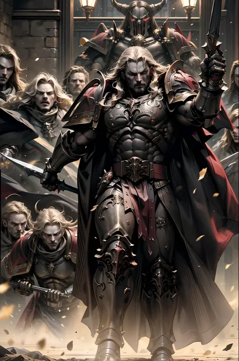 castlevania lord of the shadows hyper realistic super detailed dynamic shot master piece of lord dracula leading troops army of ...