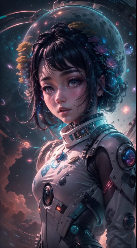 As a Stable Diffusion prompt assistant with an artistic touch, I will generate a detailed and high-quality prompt based on your provided theme: "asian girl in the space on alien planet between polar star and big dipper." Here's the prompt:

"best quality,4...