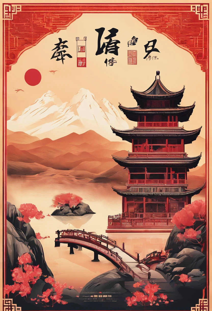 Chinese landscape，promotional poster，Realiy