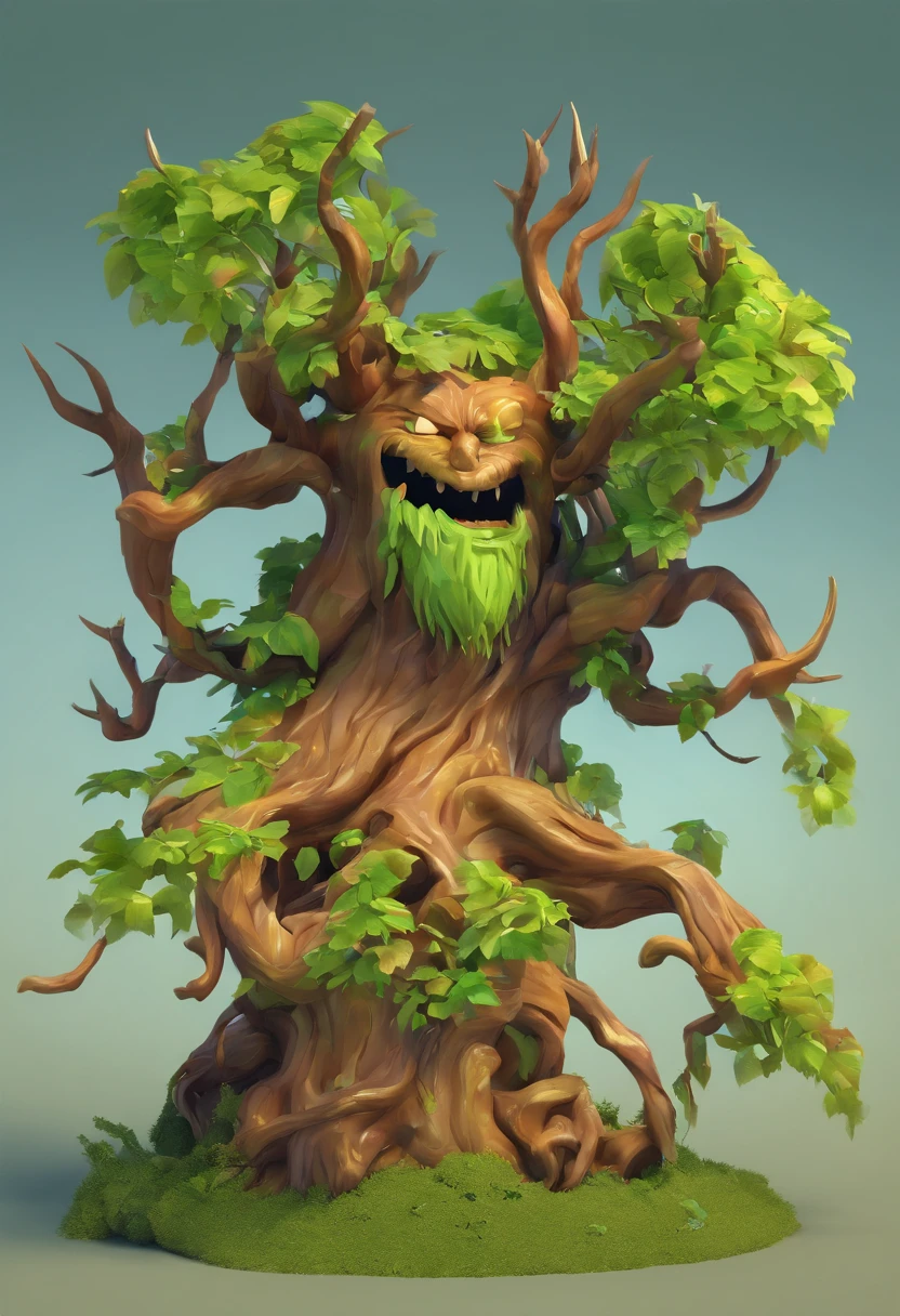 1 Dryad，Cartoon tree close-up， - SeaArt AI