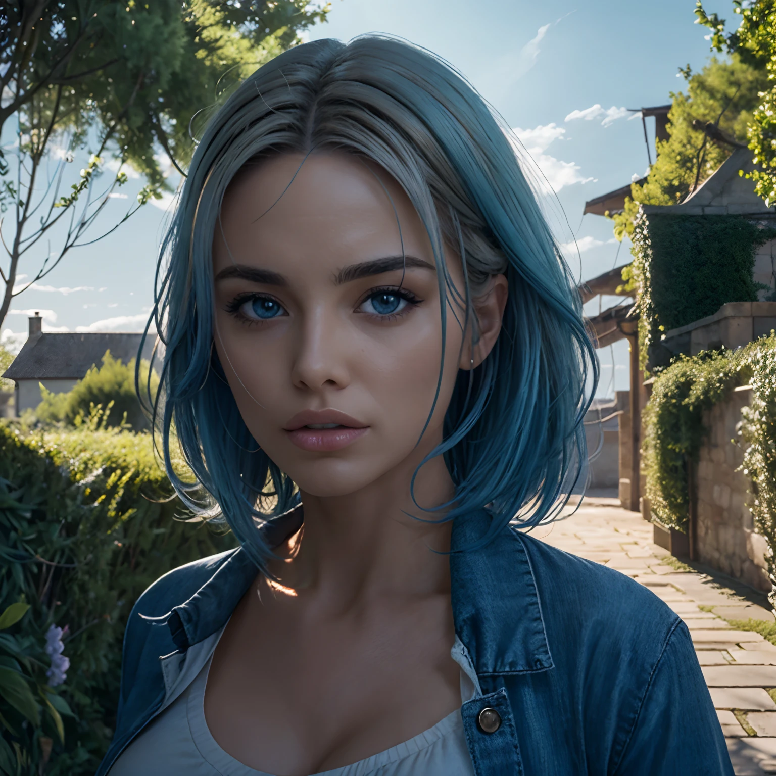 the child, detailed, 8k, 4k, HDR, realistic photo, Photography, realism. blue hair