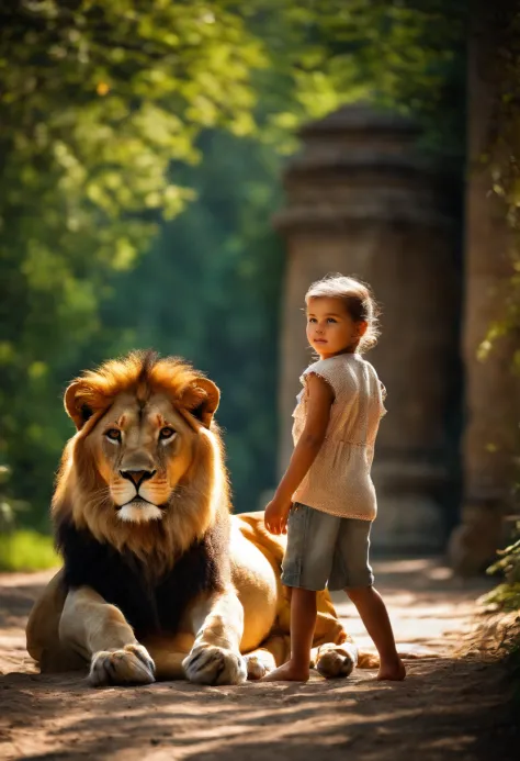 Child with lion