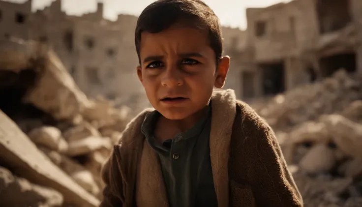 A Palestinian cries and searches for his mother among the rubble make ...