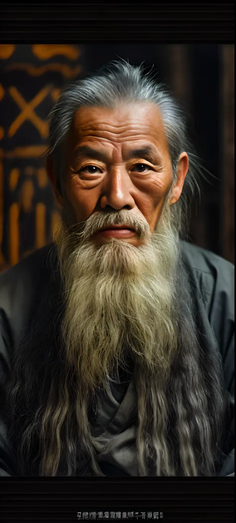 arafed man with a long beard and a white beard, An old man, Wise old man, author：Cheng Zhengkui, chinese artist, old man, inspir...