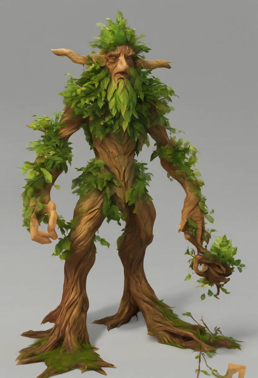 A tree with a man's face and hands holding a plant - SeaArt AI