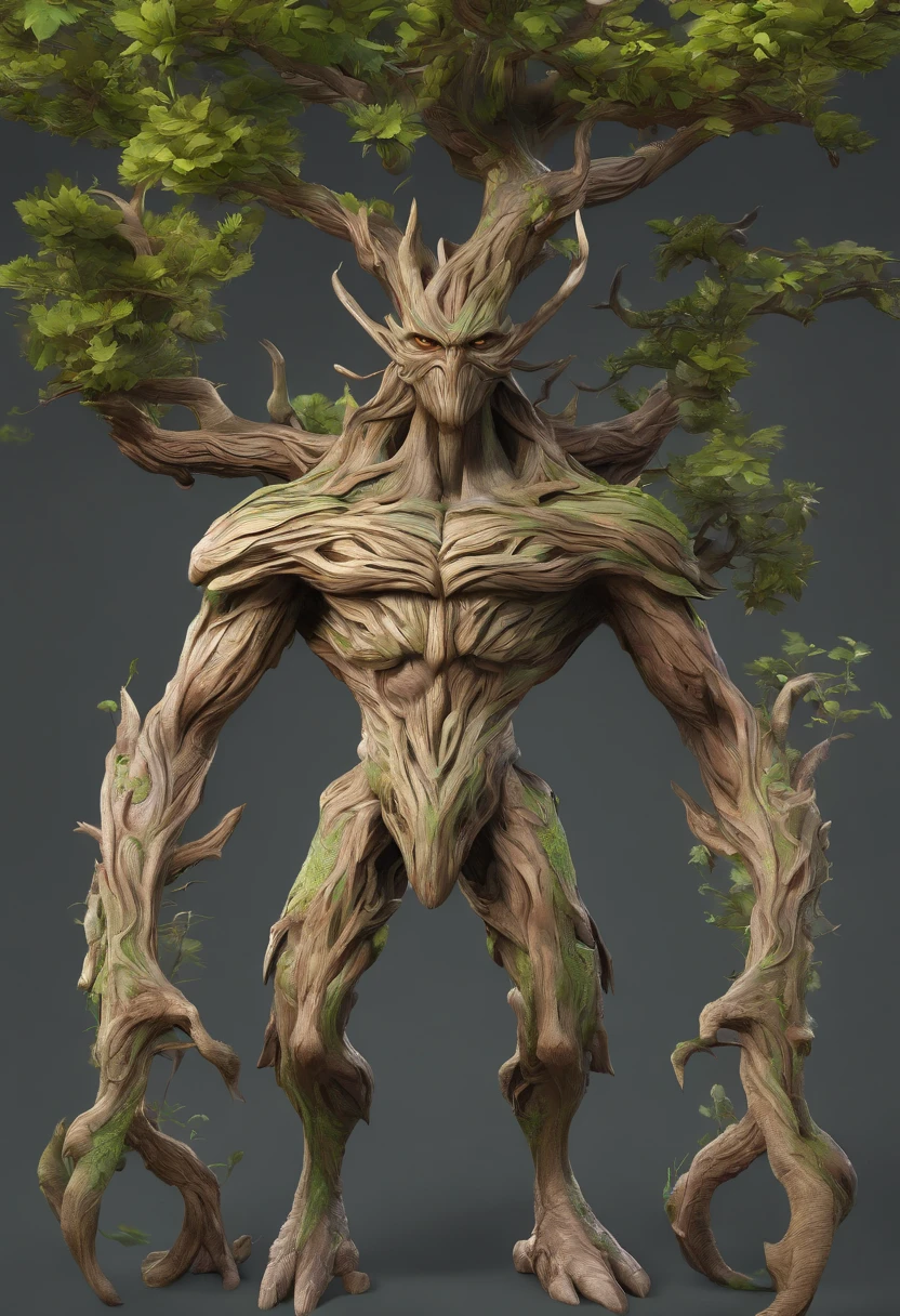 A tree man with a large trunk and a large trunk - SeaArt AI