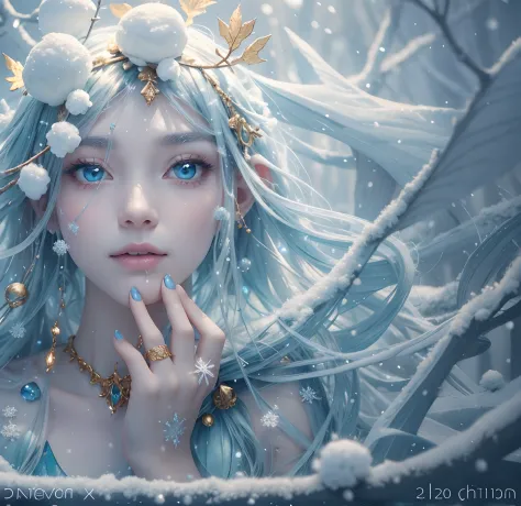 Fairy princess, snow, ice, icy breath, mist breath, cotton, ice blue, rings, skin, 24k As the mist settles over the swamp, a hol...