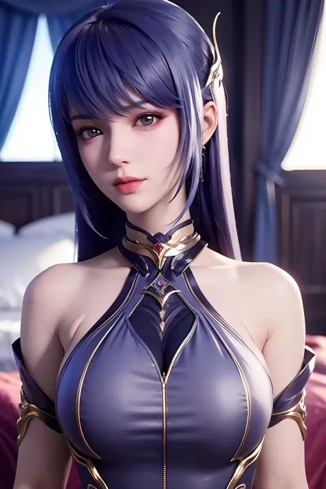 a close up of a woman in a silver dress posing on a bed, sexy dress, seductive anime girl, seductive. highly detailed, sexy girl, japanese goddess, oppai cyberpunk, beautiful alluring anime woman, trending on cgstation, sexy gown, statue of the perfect wom...