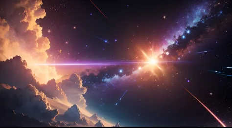 Ultra realistic 8k picture,space, beautiful and shiny stars, a star explosion
