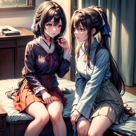 Absurd resolution, high resolution, (Masterpiece: 1.4), Super detailed, (((Detailed face, Detailed expression)), Two girls, Girl...
