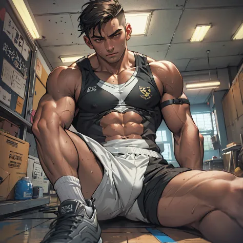 libido boy，tong，large pecs，big bag，half recumbent，cg sense，pov perspective，spread their legs，dark atmosphere，8k,cinematic lighti...