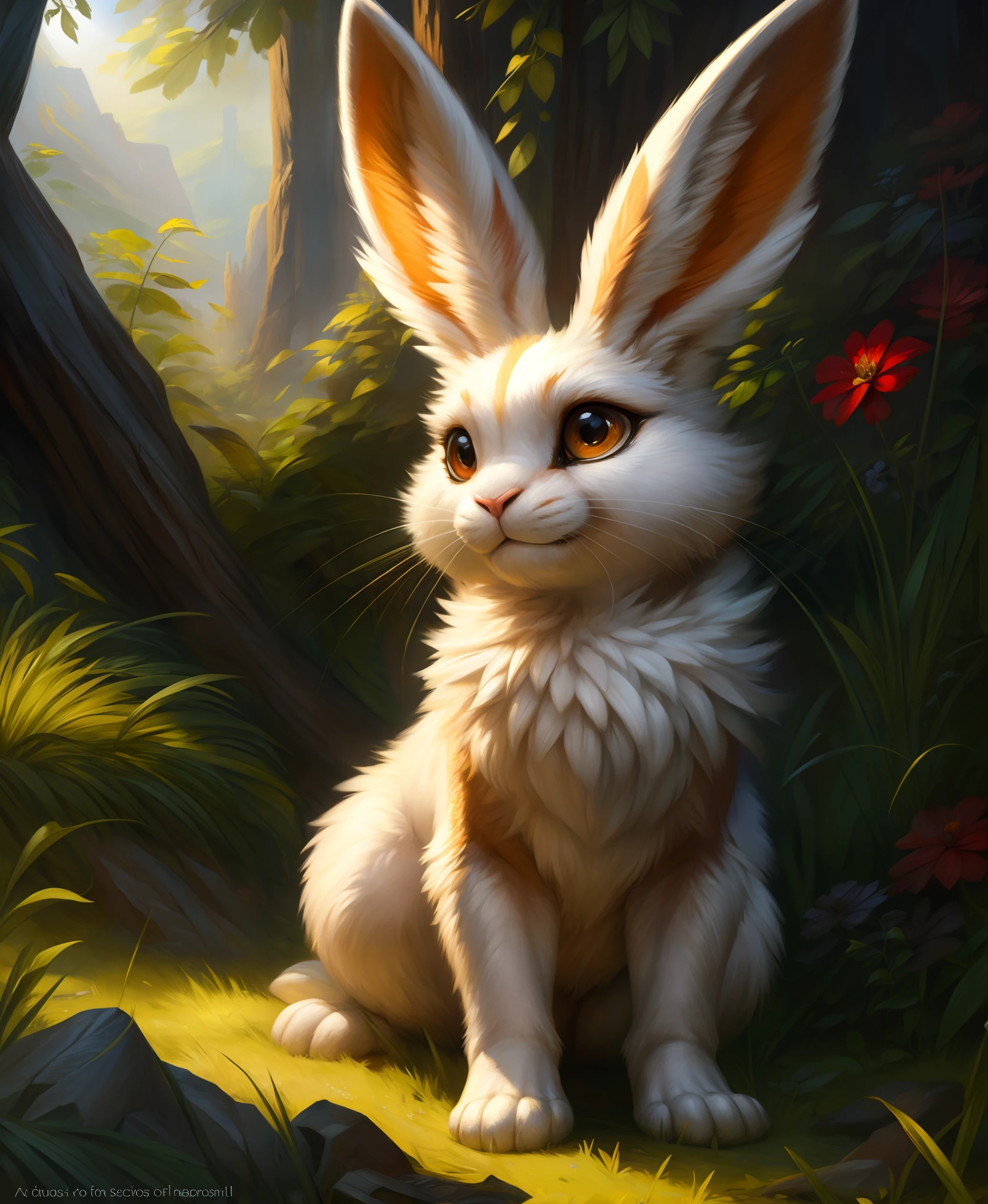 rabbit, arvalis, fur detail, stylized, (beautiful texture) solo, pokemon, ((rj palmer)), scorbunny, whiskers, fur, no humans, realistic, detailed, hi res, nature background, grassy, photography style, hd, depth of field, Masterpiece, Best Quality, Ultradetailed, Detailed Background, Johfra Bosschart, Jules Bastien-lepage, Enki Bilal, Howard Chandler Christy, By Hioshiru, Snowskau, Foxovh, By Michael & Inessa Garmash, Ruan Jia, Pino Daeni,