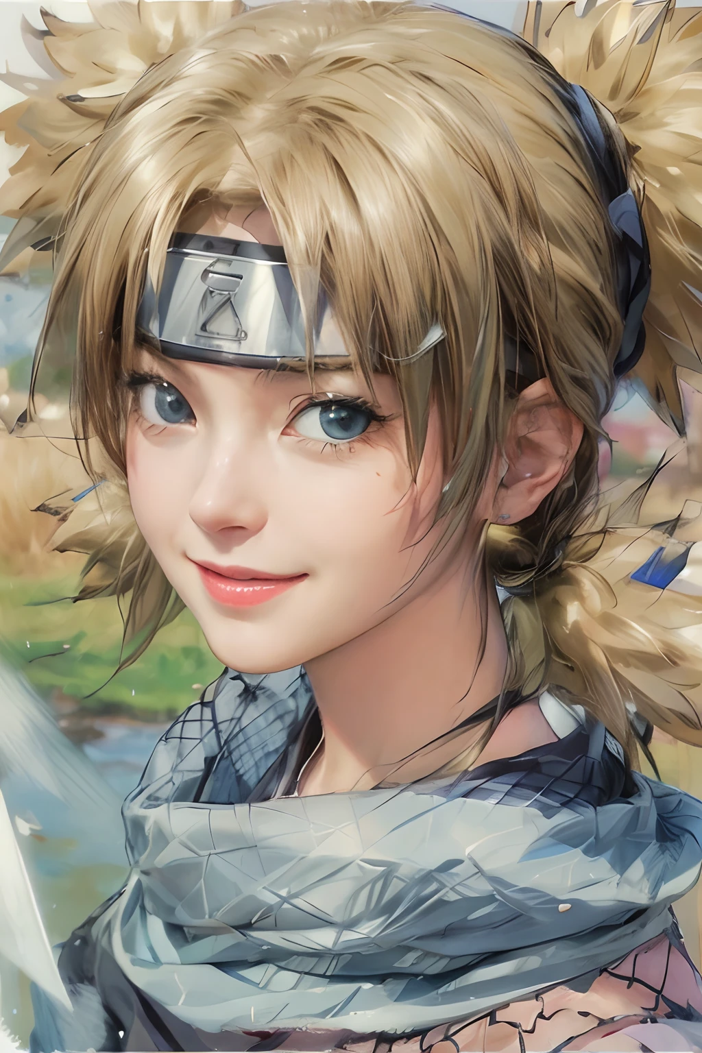 ผลงานชิ้นเอก, คุณภาพดีที่สุด, ละเอียดมาก, โปรแกรมภาพวาดของ Temari ที่สวยงาม, ตามลำพัง, รูปสี่เหลี่ยม_ก้อย, มอง_ที่_ผู้ชม, ปิด_ปาก, หน้าผาก_ผู้ปกป้อง, รอยยิ้ม, เรียบง่าย_พื้นหลัง, ภาพเหมือน,  แสงปริมาตร, คุณภาพดีที่สุด, ผลงานชิ้นเอก, intricที่e deก้อย, การปรับระดับสี, โฟกัสคมชัด, รายละเอียดมาก, trending on Artstที่ion, รายละเอียดละเอียดอ่อน , ภาพวาดสีน้ำมันคุณภาพสูงมาก , เหมือนจริง