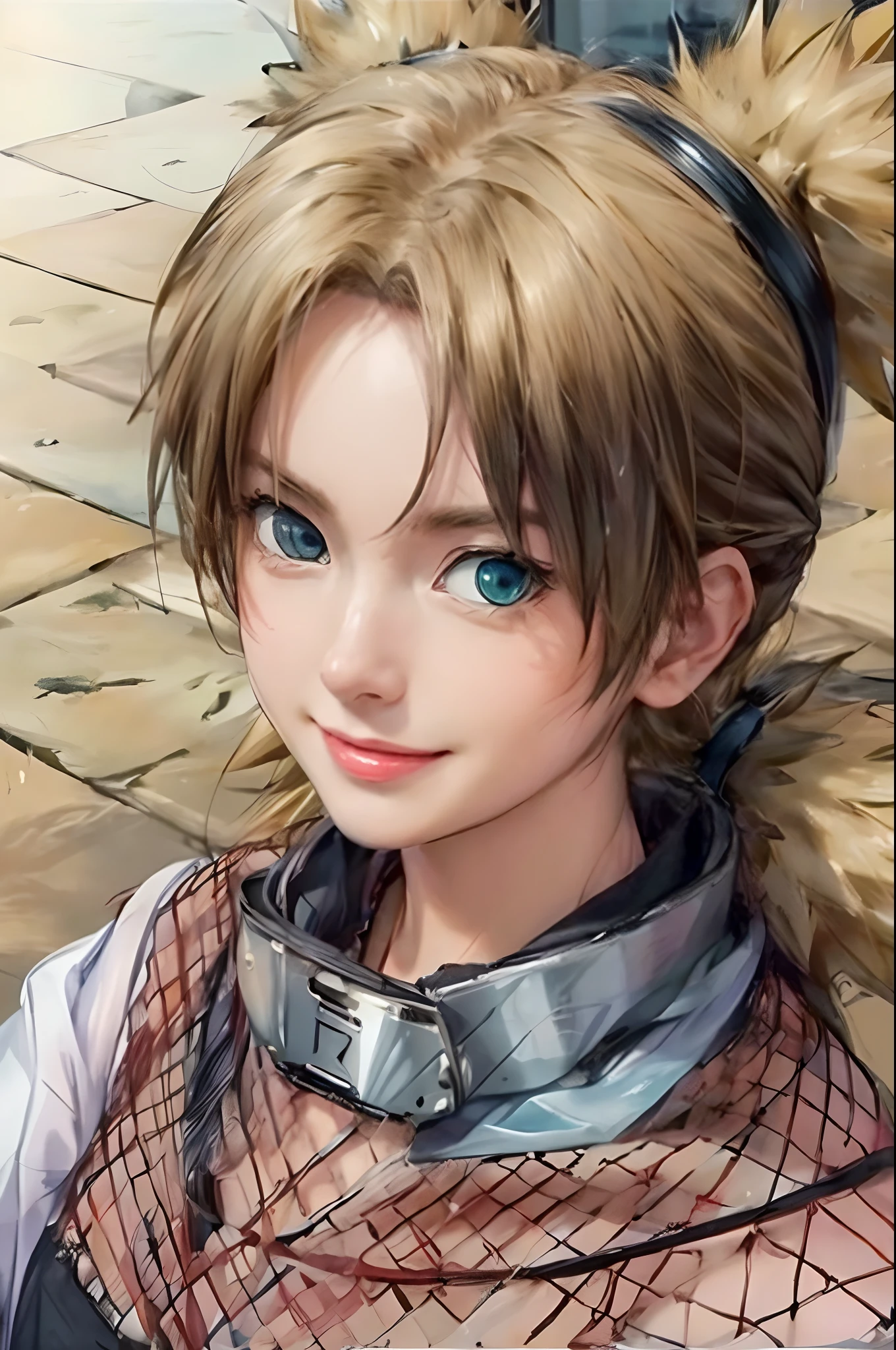 ผลงานชิ้นเอก, คุณภาพดีที่สุด, ละเอียดมาก, โปรแกรมภาพวาดของ Temari ที่สวยงาม, ตามลำพัง, รูปสี่เหลี่ยม_ก้อย, มอง_ที่_ผู้ชม, ปิด_ปาก, หน้าผาก_ผู้ปกป้อง, รอยยิ้ม, เรียบง่าย_พื้นหลัง, ภาพเหมือน,  แสงปริมาตร, คุณภาพดีที่สุด, ผลงานชิ้นเอก, intricที่e deก้อย, การปรับระดับสี, โฟกัสคมชัด, มีรายละเอียดมากเกินไป, trending on Artstที่ion, รายละเอียดละเอียดอ่อน , ภาพวาดสีน้ำมันคุณภาพสูงมาก , เหมือนจริง , ตัวละครที่สมบูรณ์แบบ , ดวงตาที่งดงามที่สุด ,ยูเอชดี ,เอชดีอาร์ , สมจริงเหมือนการ์ตูนอนิเมะ