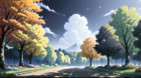paysage, automne, (ciel gris: 1.5), (temps pluvieux : 1.5), aucun humain, tokyo, japon, Le meilleur des meilleurs, couleurs de l...