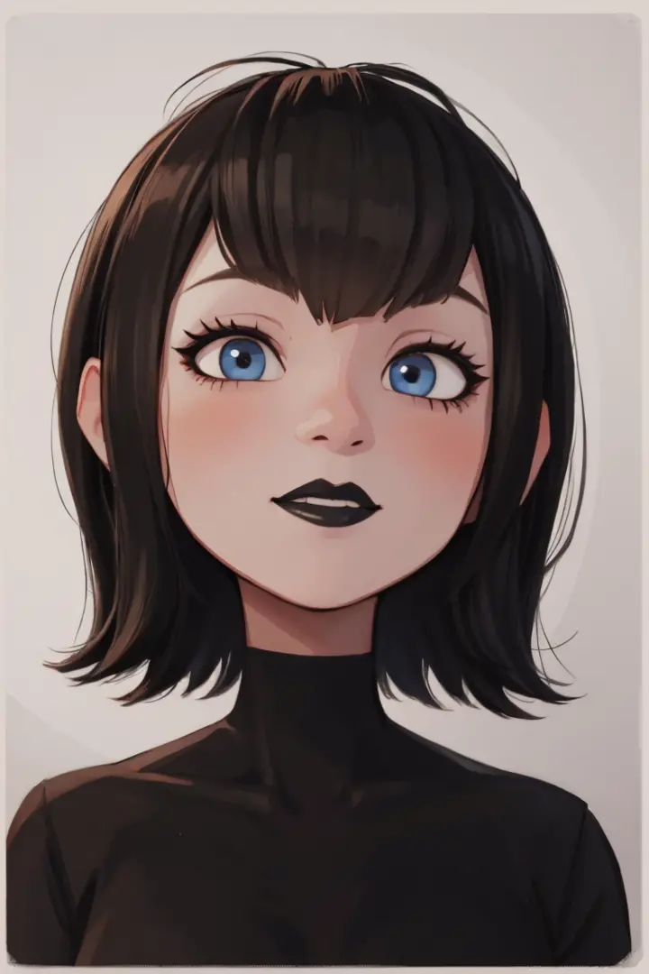 mavis, portrait, black lipstick, cute, mavis