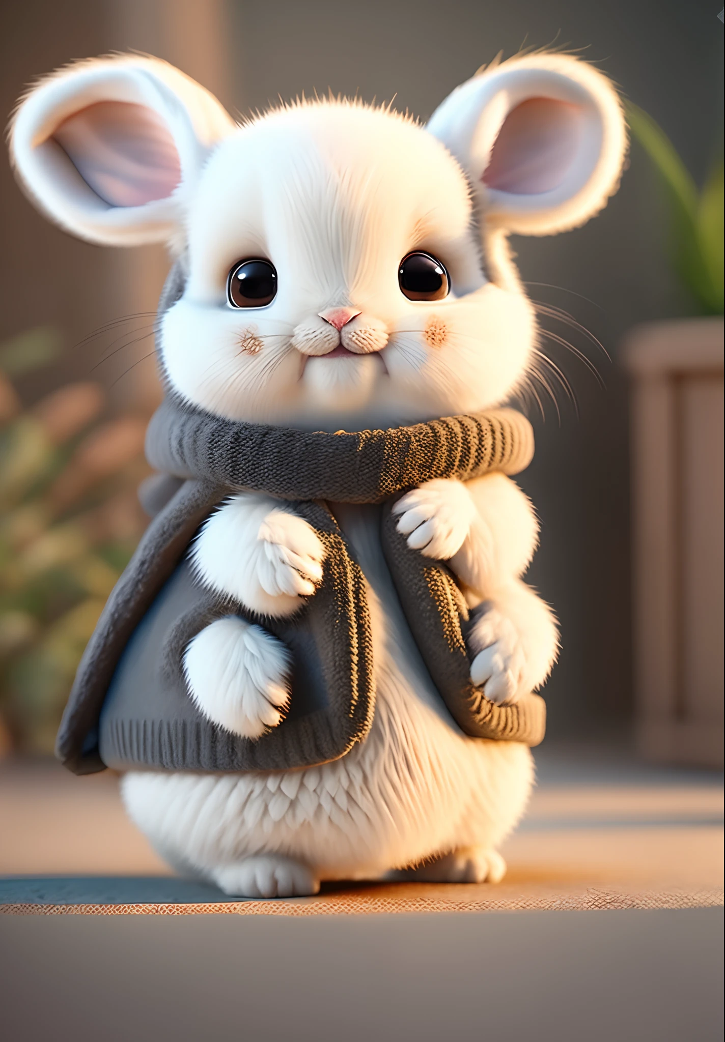 Grayish brown Holland lop rabbit in Disney Pixar