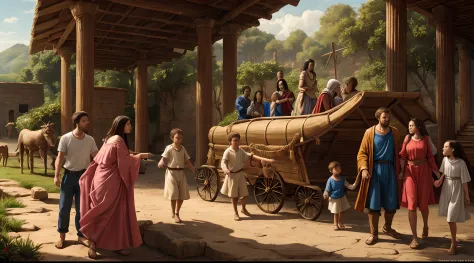 Noah and his family in the in the ark