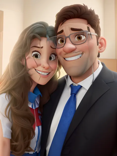 casal homem e mulher no estilo Disney Pixar, alta qualidade, melhor qualidade