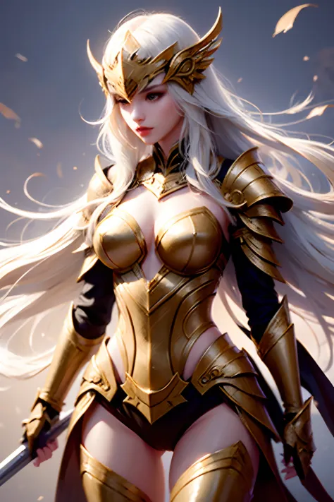 1girl，Gold armor