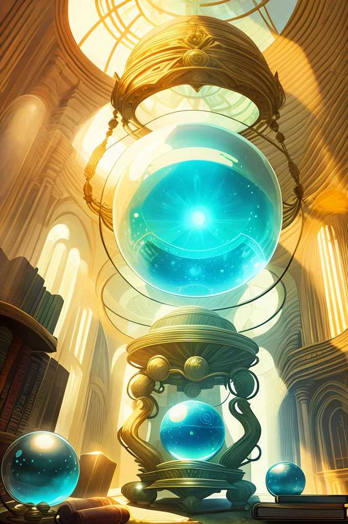 orb, crystal ball, book