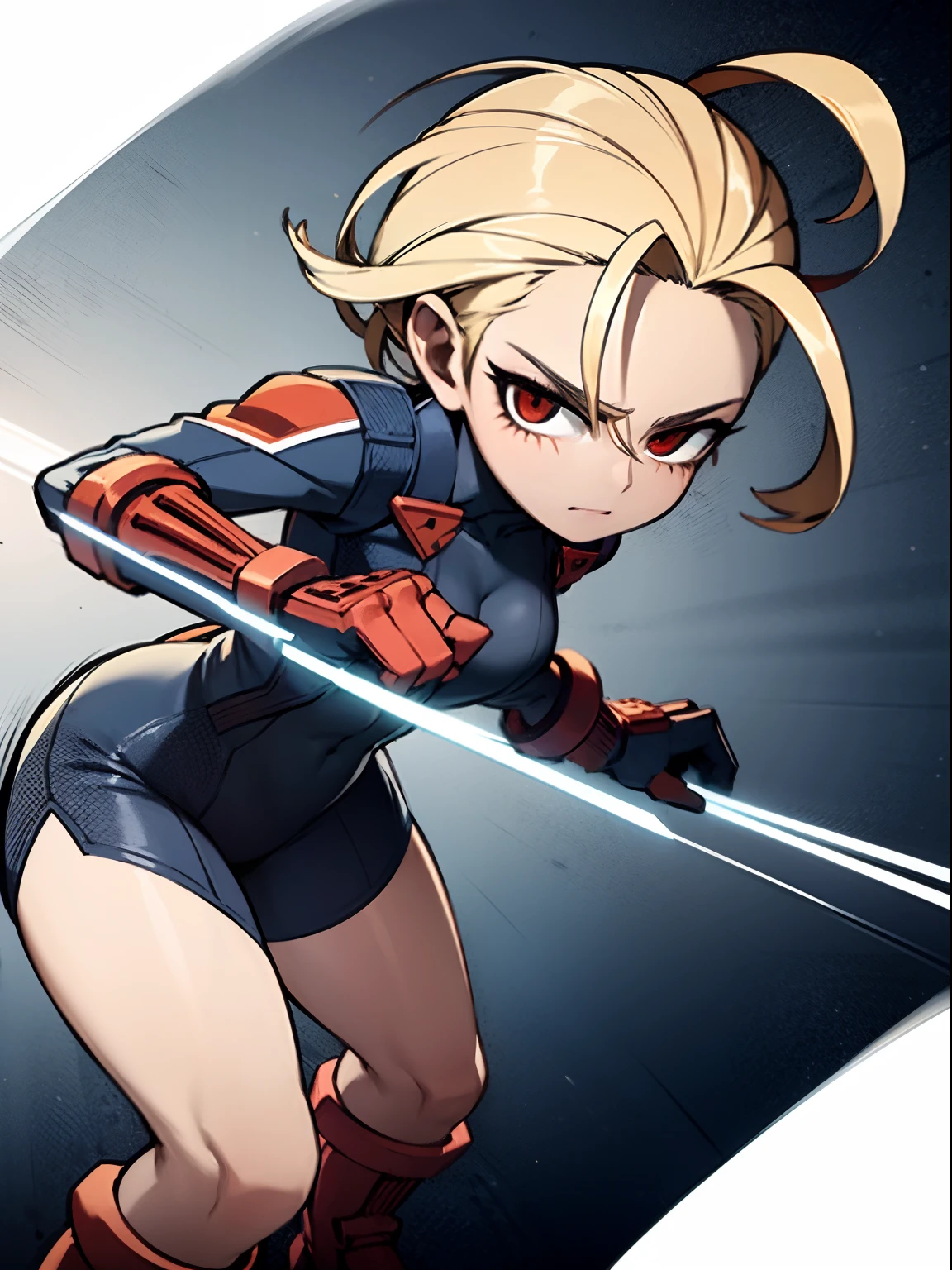 A woman in a military outfit stands in front of an airplane, Cammy, fighting game character, struggling posedor, in fighter poses, pose, posing for a fight intricate, posture of fight, struggling pose, struggling pose, powerful posture, posing ready for a fight, intimidating pose, Combat posture, Street Fighter