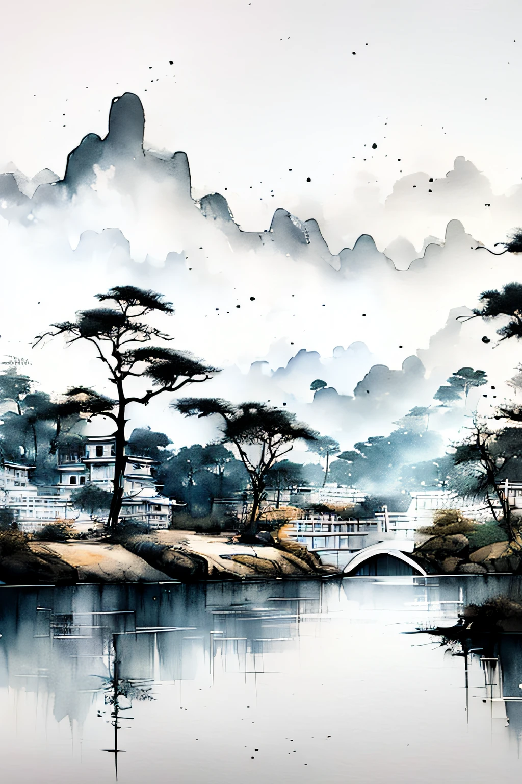由希，霧凇，中國墨畫