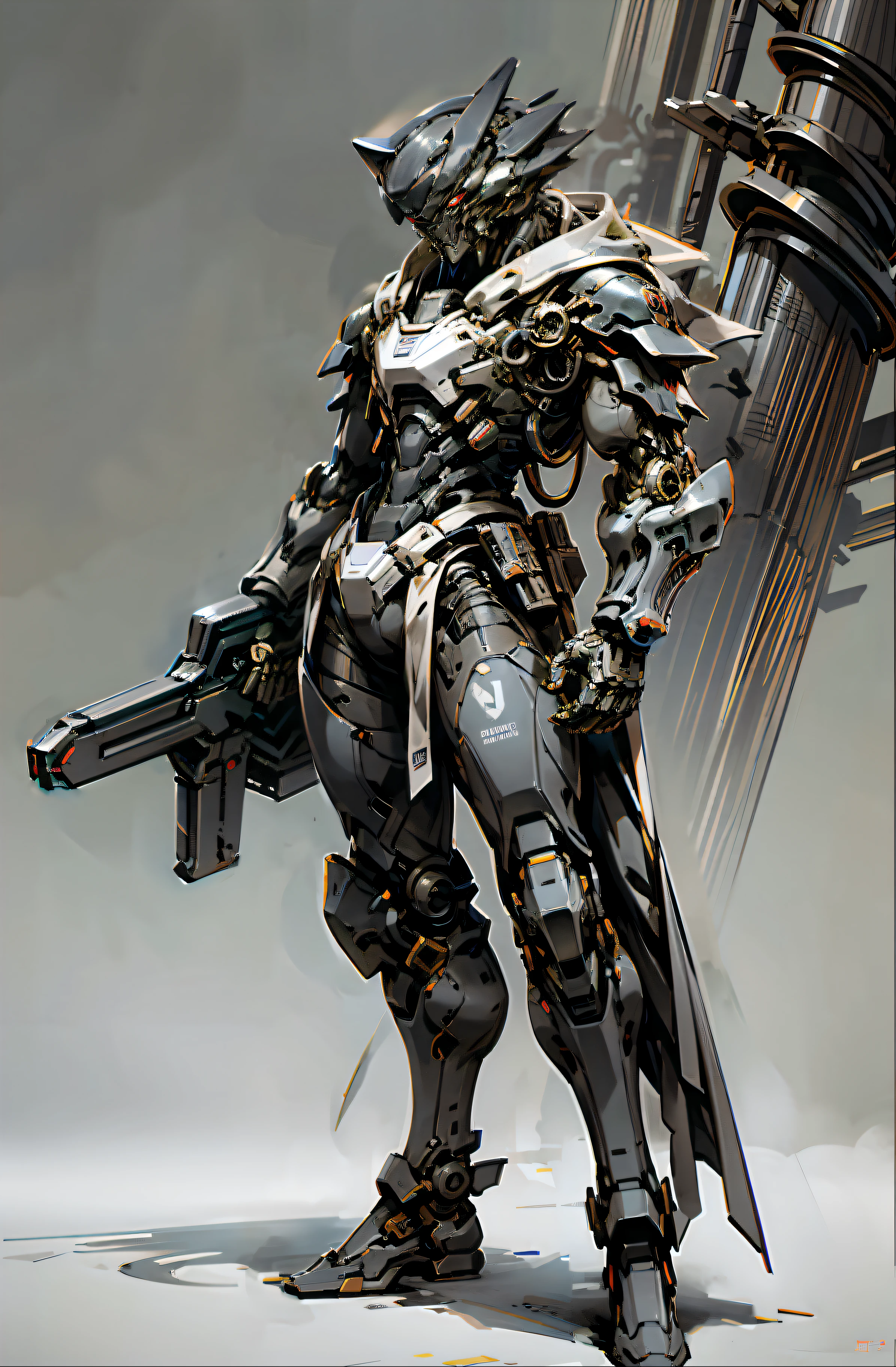 Samurai mechanical armor，Armed with unambiguous weapons，Streamlined black and red design，wearing in black cloak，A great piece of the 1 man robot，Art of the highest quality，8K ultra-high resolution，Dynamic Lighting，Cinematic magnificent，Bright colors，tmasterpiece， Best quality at best， high high quality， （A futuristic：1.1）， （Cyberpunk costumes）， light， （Exquisite future）， Beautiful and beautiful， ultra - detailed， great composition， floatking， depth of fields， （VerydetailedCG，Unity 8k Wallpaper）， （Beautiful detail background） dramatic lights， GOGETTA， mechs，
information