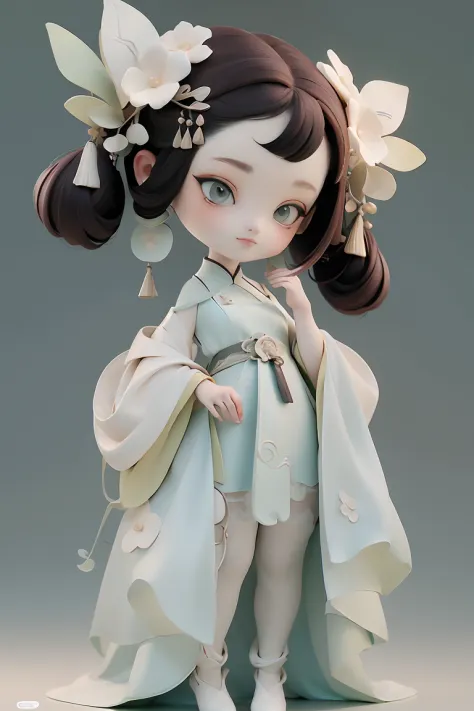 qi gu feng, game icon institute, game icon, 1girll, solo, hair adornments, black hair, beautidful eyes，open, music instrument, f...