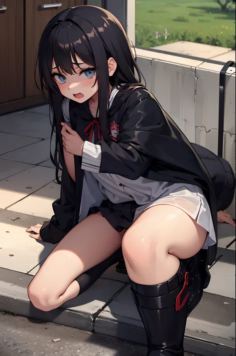 scared loli, wet thighs