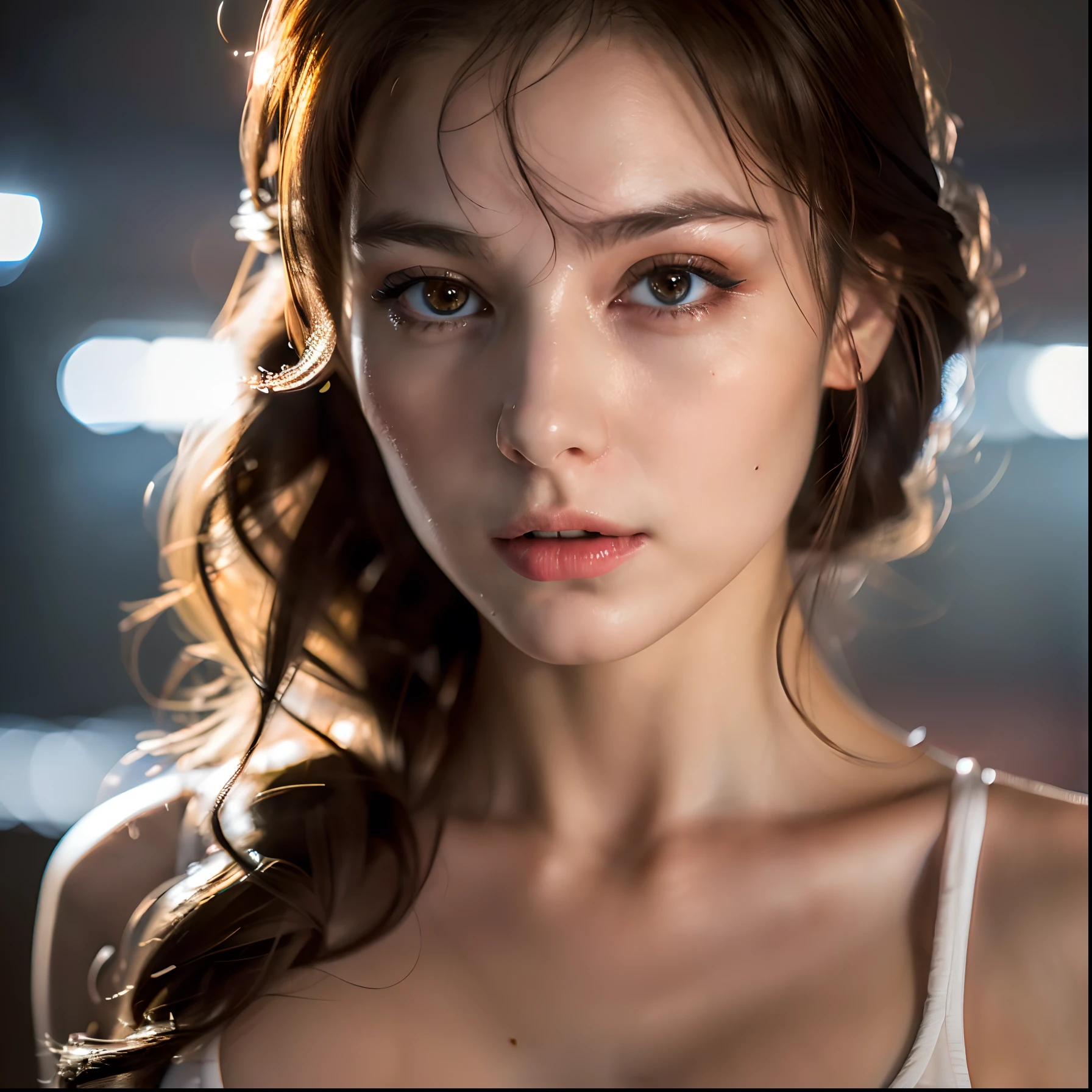 (Erotic_face), 1girl, sexy body, kim tae-ri, ((pretty russian face)), brave breast, (8k HD extremely realistic detailed face:1.5 (soft scene, very low lightning), detailed beautiful reflection pupils, masterpiece:1.3, ultra highres:1.2, dynamic lighting)