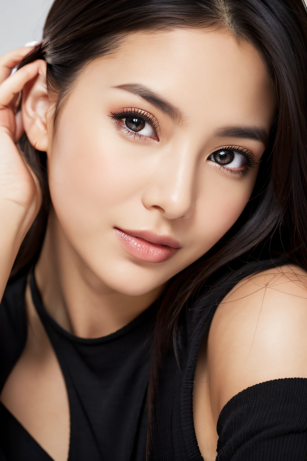 Close-up portrait of a woman in a black top posing for a photo, Beauty woman, Attractive woman, Beautiful Face Woman, Beautiful young woman, Young beautiful woman, Beautiful woman, gorgeous woman, shutterstock, gorgeous beautiful woman, beautiful woman face, a photography of a beautiful woman, istock, Sexy face, Very beautiful woman, Cute Woman, attractive beautiful face, attractive girl