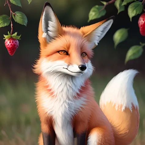 The fox showing his berry.