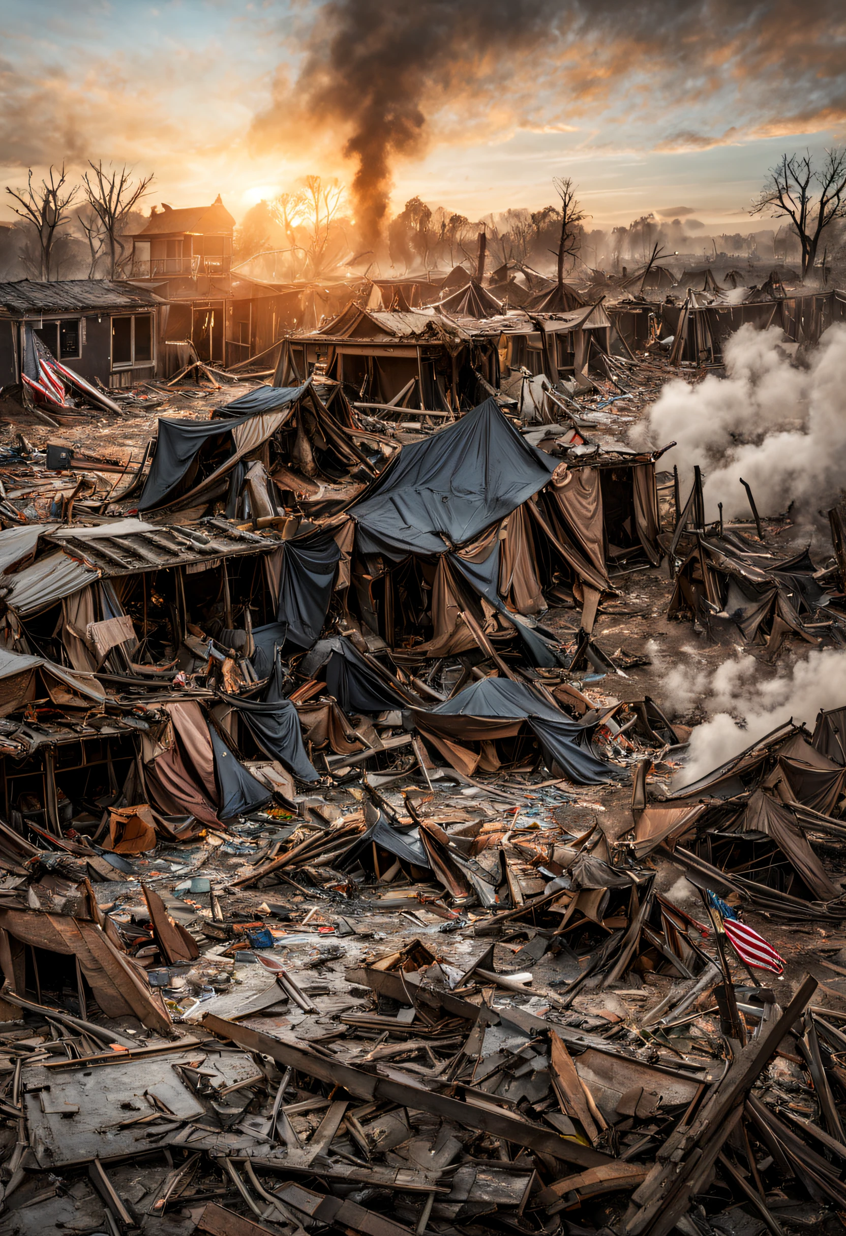 Witness the chaos and destruction of a divided nation torn apart by the ravages of civil war, captured in stunning detail through the lens of our AI-generated images.