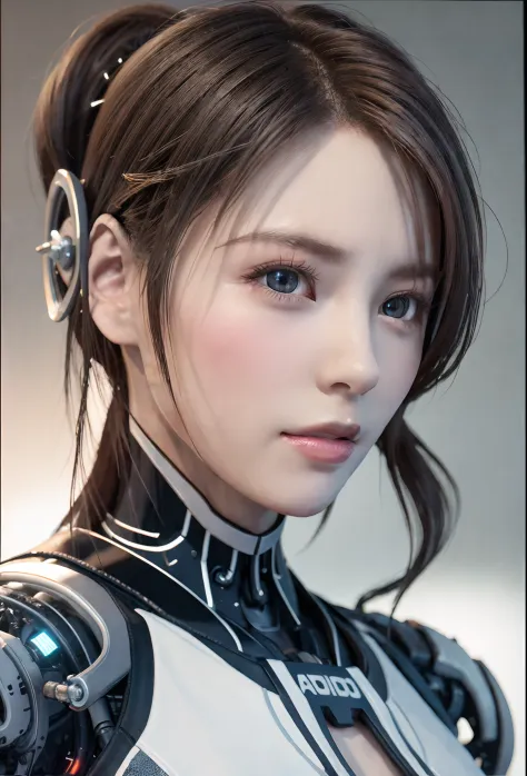 complex 3d render ultra detailed of a beautiful porcelain profile woman android face, cyborg, robotic parts, 150 mm, beautiful s...