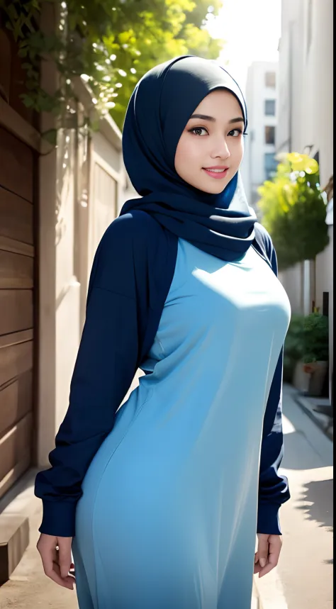 1 Malay Girl Hijab Side View Tight Breast Very Detailed Breast Size And Shape Ultra Detailed