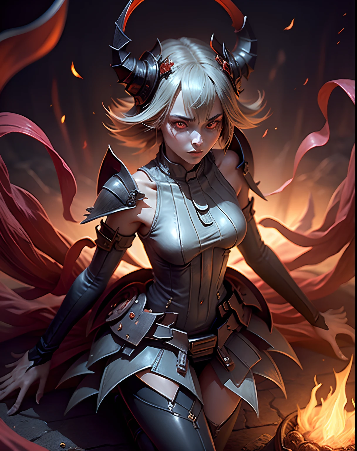 黑暗巫师女孩是传说中可怕的恶魔，在烈火地狱中带领着一支恶魔大军