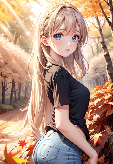 Background with、leaves falling