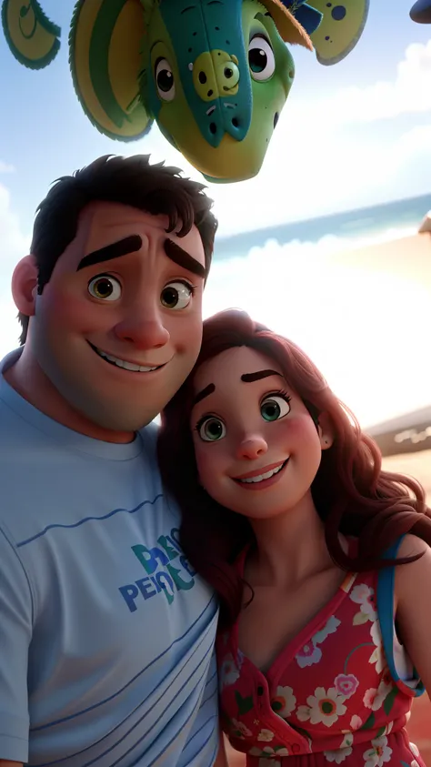 Romantic Couple Igual Aos Filmes Disney Pixar Seaart Ai