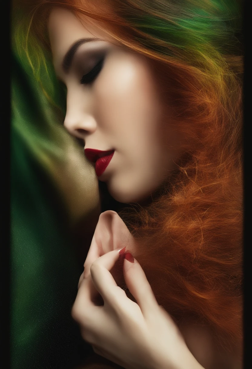 A close up of a woman with red hair and green eyes - SeaArt AI